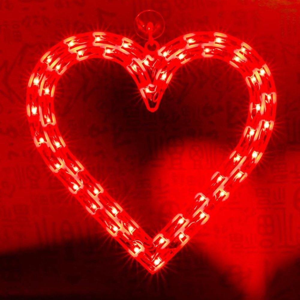 50L 13" Lighted Red Heart Valentine's Day